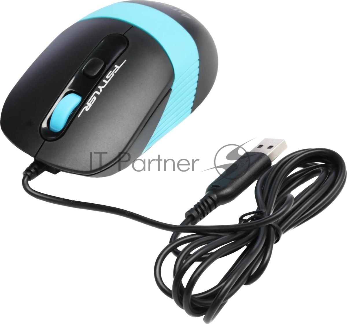 Мышь проводная A4Tech Fstyler FM10 черный/синий, 1600 dpi, USB, кнопки - 4