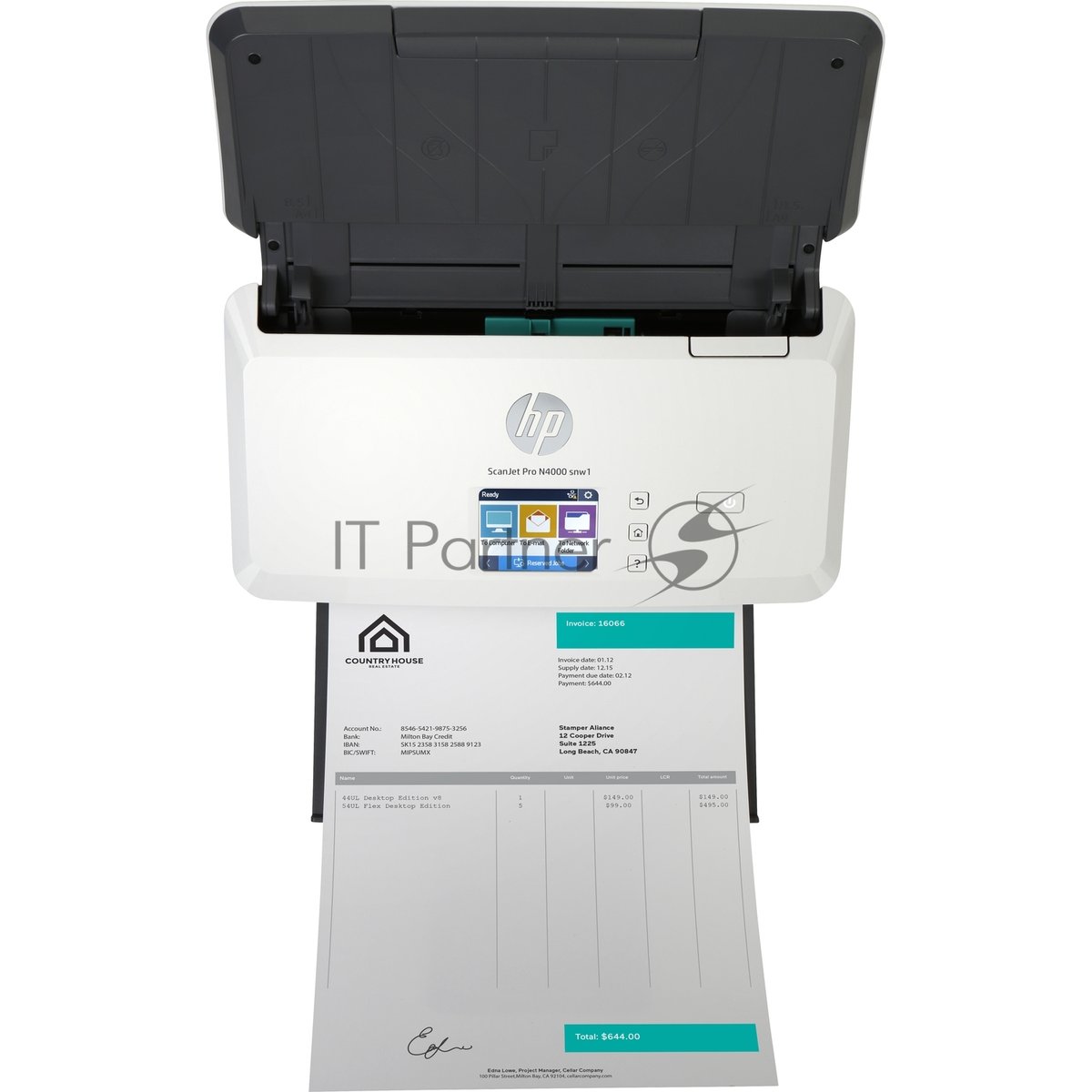Сканер HP ScanJet Pro N4000 snw1 Scanner, 1y warr