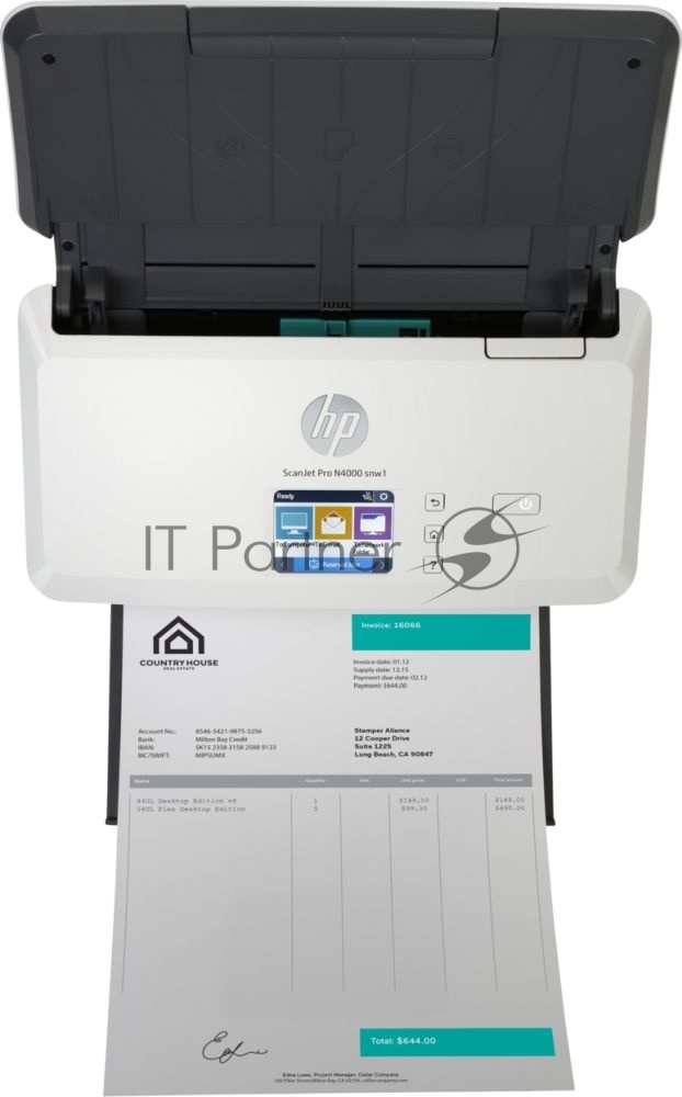 Сканер HP ScanJet Pro N4000 snw1 Scanner, 1y warr