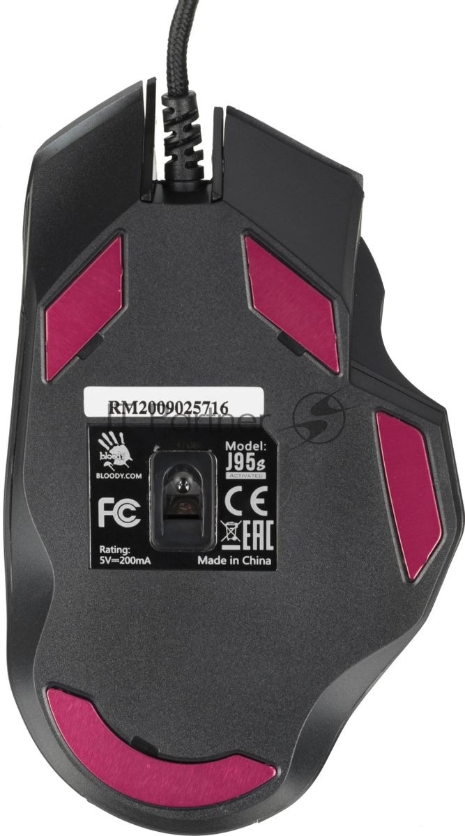 Мышь проводная A4Tech Bloody J95s серый, 8000 dpi, USB, кнопки - 9