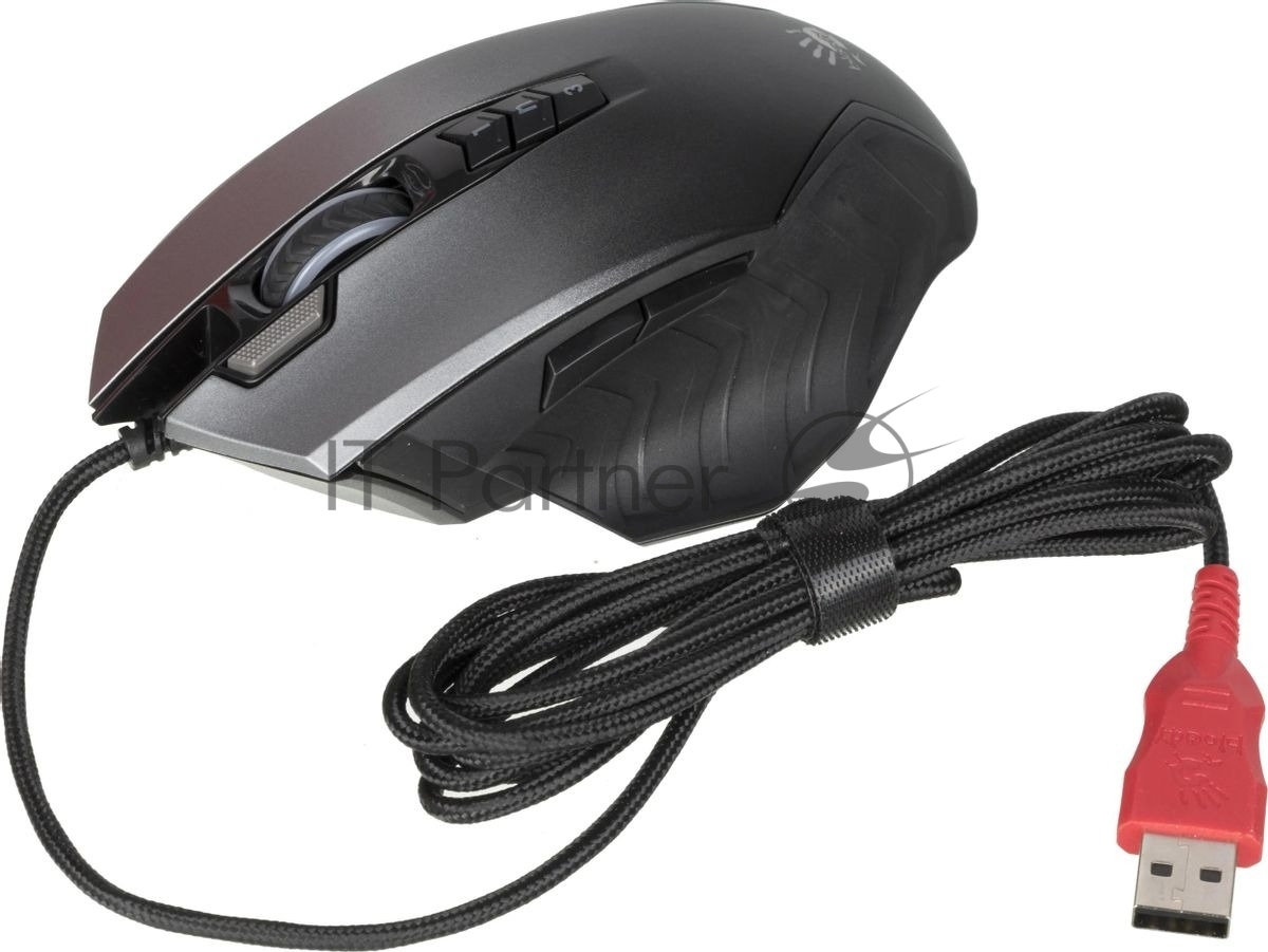 Мышь проводная A4Tech Bloody J95s серый, 8000 dpi, USB, кнопки - 9