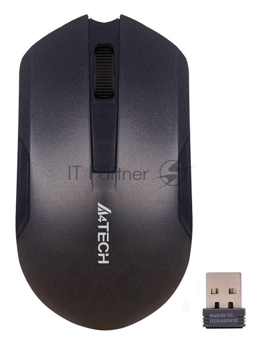 Мышь беспроводная A4Tech G3-200NS черный, 1200 dpi, радиоканал, USB, кнопки - 3