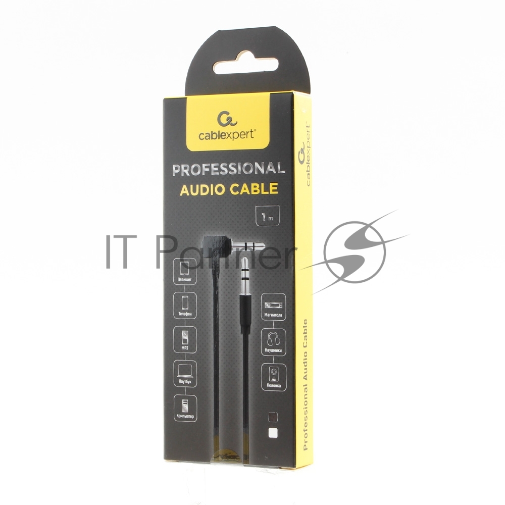 Кабель Cablexpert аудио 90˚ CCAB-01-35MML-1MW, 3.5 Jack (M)/3.5 Jack (M), белый, 1м, блистер