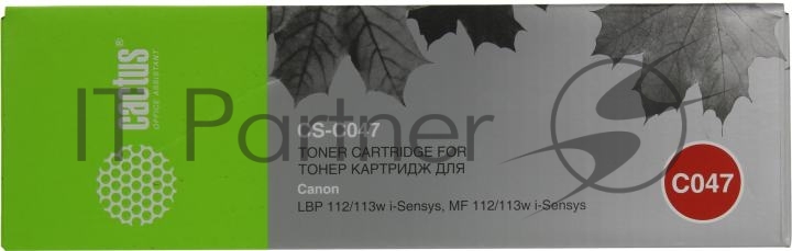 Картридж лазерный совместимый Cactus CS-C047 черный (1600 стр.) для Canon LBP112/LBP113W