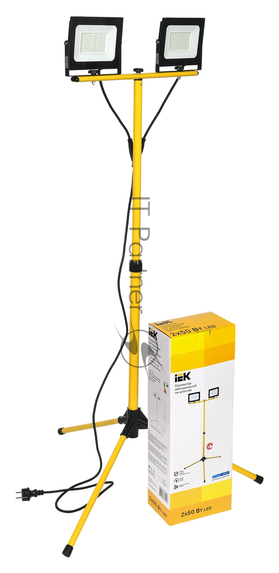Прожектор светодиодный IEK LPDO606-2X050-65-K02 СДО 06-2х50Ш штатив 6500К IP65 черный