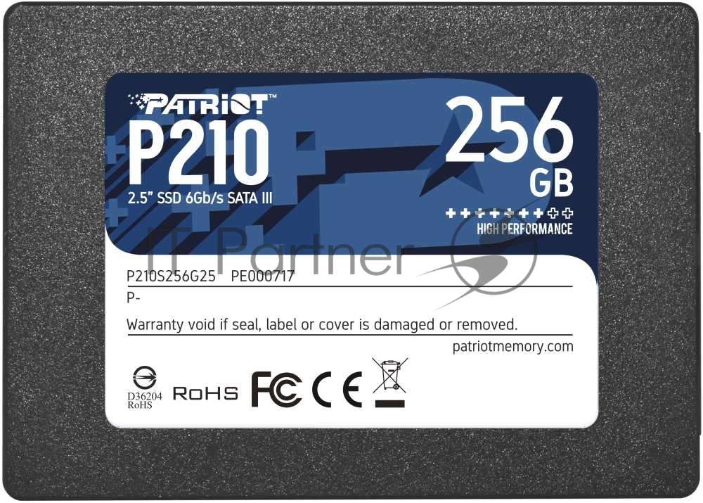 SSD Patriot Memory P210S256G25, 256ГБ, SATA III, 2.5"
