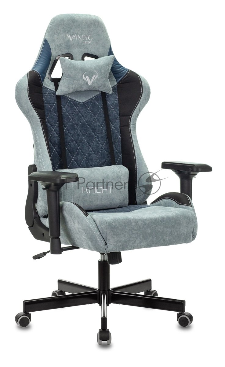 Кресло Бюрократ VIKING 7 KNIGHT BL FABRIC синий, ткань, 120 кг, механизм качания