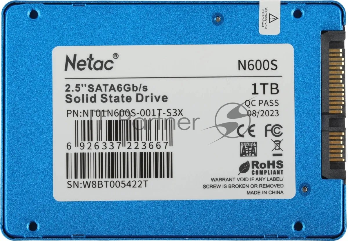 Накопитель SSD Netac N600S, 1Tb, SATA III, 2.5", R/W 560/520