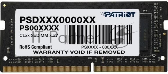 Оперативная память Patriot Memory PSD432G32002S, DDR4, 32GB, 3200MHz, SO-DIMM