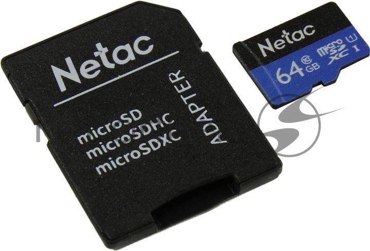 Флеш карта microSDHC 64Gb Netac P500 NT02P500STN-064G-R (с SD адаптером) 80Mb/s