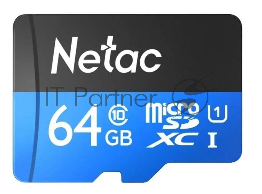 Флеш карта microSDHC 64Gb Netac P500 NT02P500STN-064G-R (с SD адаптером) 80Mb/s