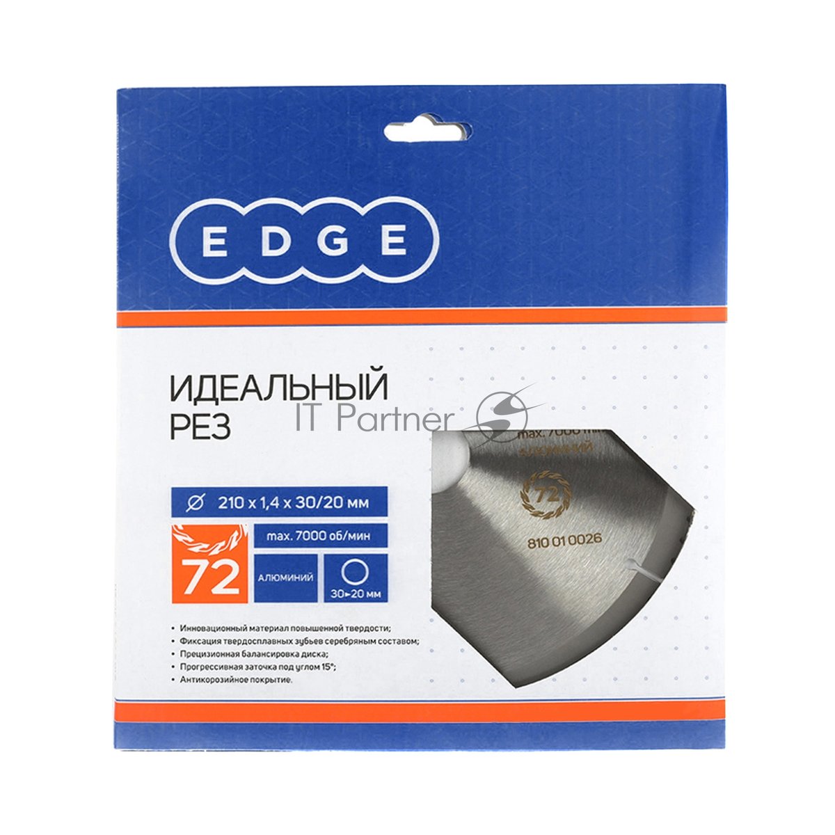Диск EDGE by PATRIOT пильный по алюминию 210x72x30/20