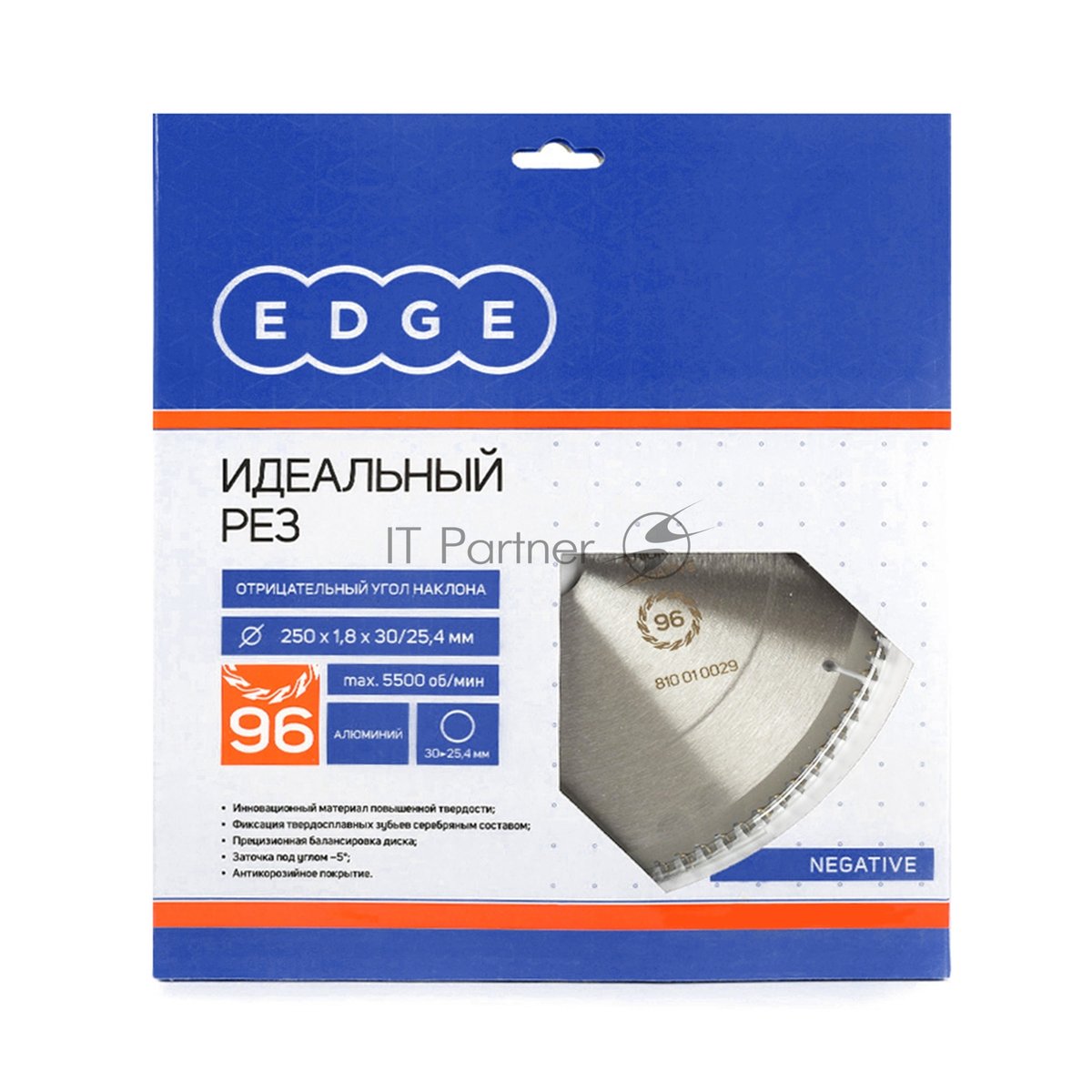 Диск EDGE by PATRIOT пильный по алюминию 250х96х30/25,4 negative