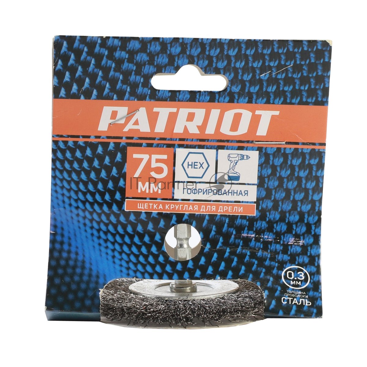 Щетка EDGE by PATRIOT круглая для дрели 75мм НЕХ