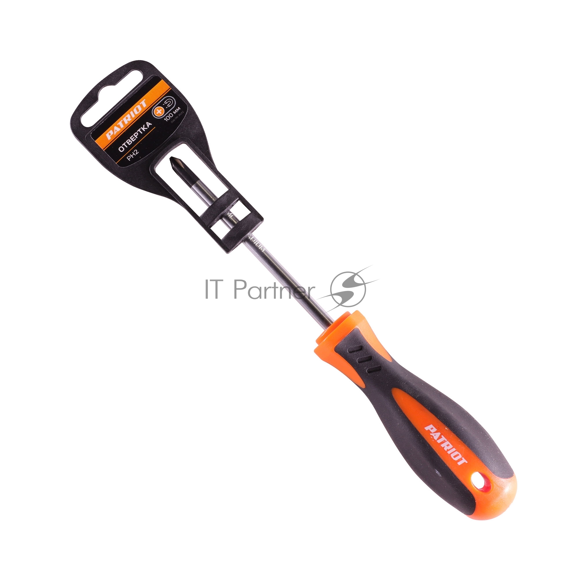 Отвертка Patriot PH2x100, CR-V, магнитная, двухкомпонентная рукоятка