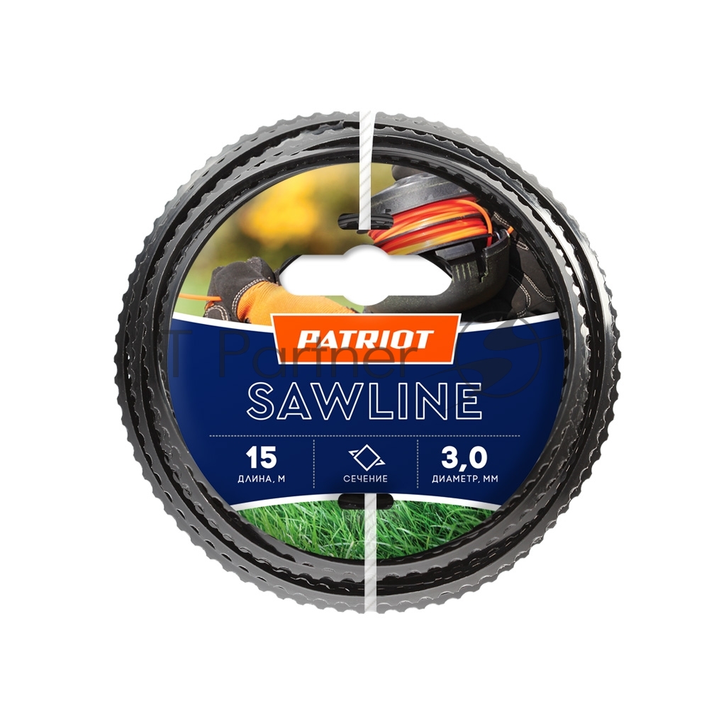 Леска Sawline D 3,0 мм L 15 м (квадрат,пилообразный профиль) 300-15-5 на пластиковой обойме,блистерн