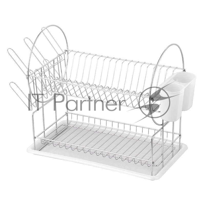 Сушилка для посуды двухуровневая настольная Рыжий кот DR-1, размер:50x23x36 см