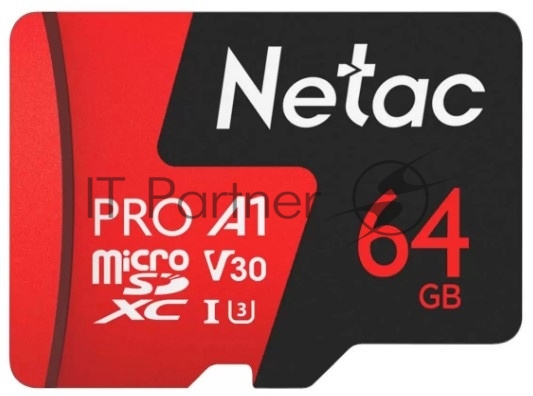 Флеш карта MicroSD card Netac P500 Extreme Pro 64Gb, retail version w/SD adapter