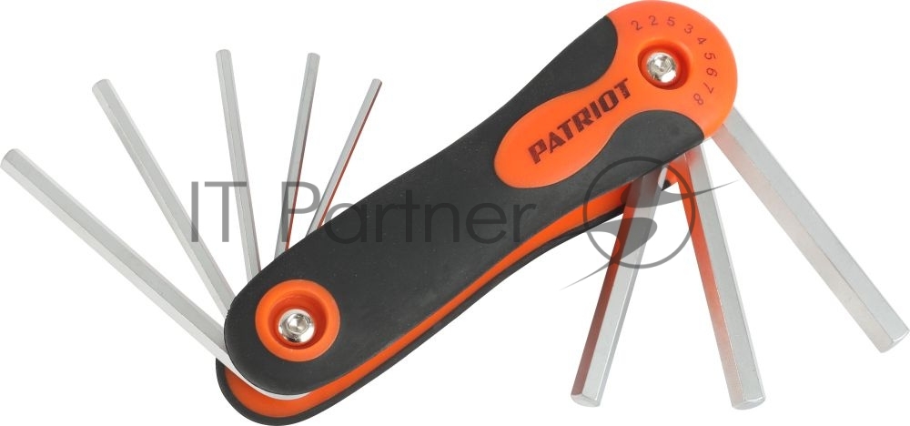 Набор ключей PATRIOT SKH-8F, шестигранные складные, 2-2.5-3-4-5-6-7-8мм, CRV, 8-в-1