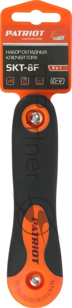 Набор ключей PATRIOT SKT-8F, TORX, T9-T40 складные, CRV, 8-в-1
