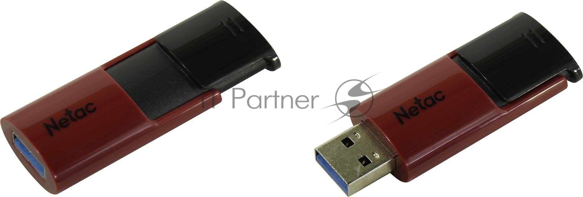 Флешка USB Netac U182 NT03U182N-256G-30RE, USB 3.0 256Gb, retail version, черный/красный