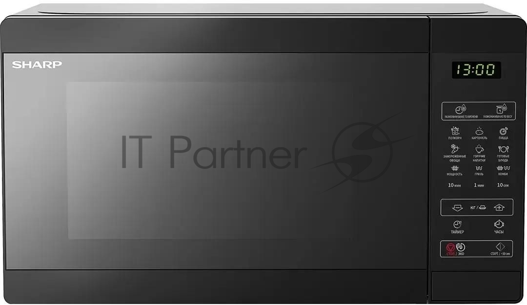 Микроволновая печь Sharp R-6800RK черный, 20 л, 800 Вт, переключатели - сенсор