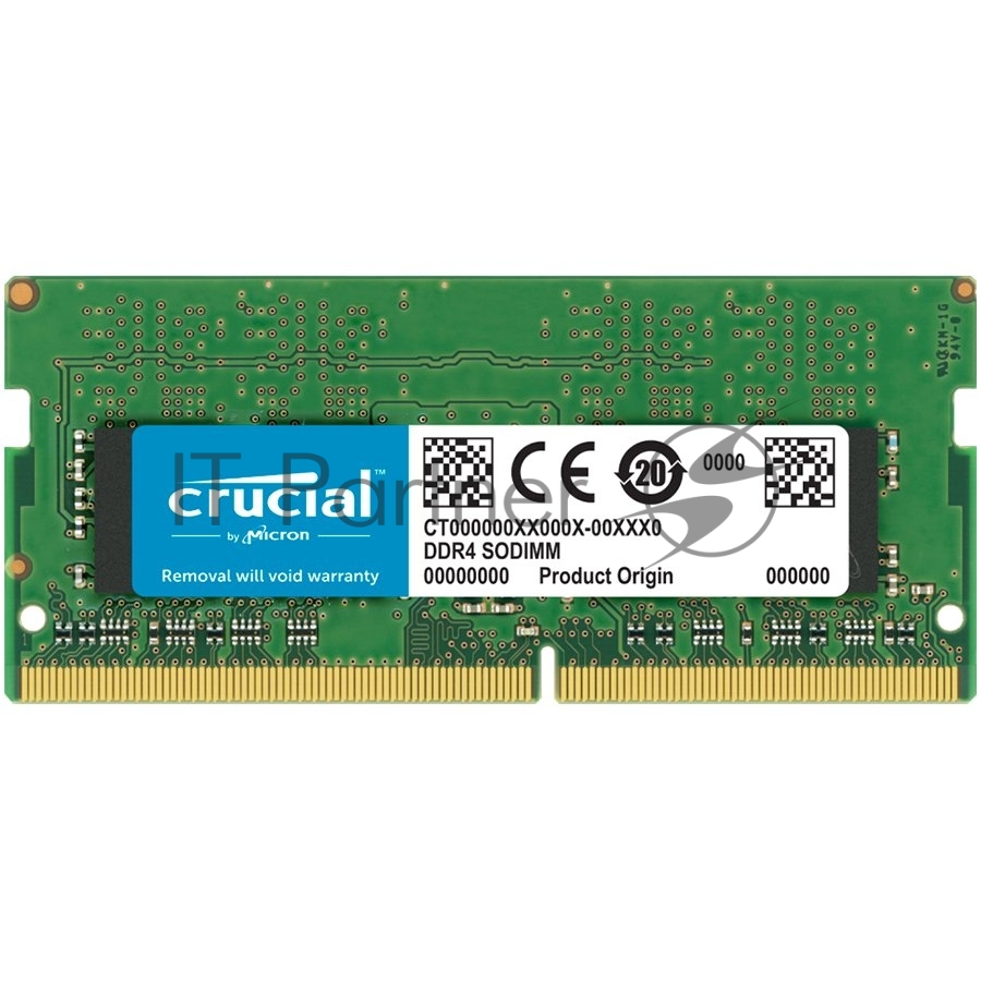 Оперативная память для ноутбука 32Gb (1x32Gb) PC4-25600 3200MHz DDR4 SO-DIMM Unbuffered CL22 Crucial CT32G4SFD832A