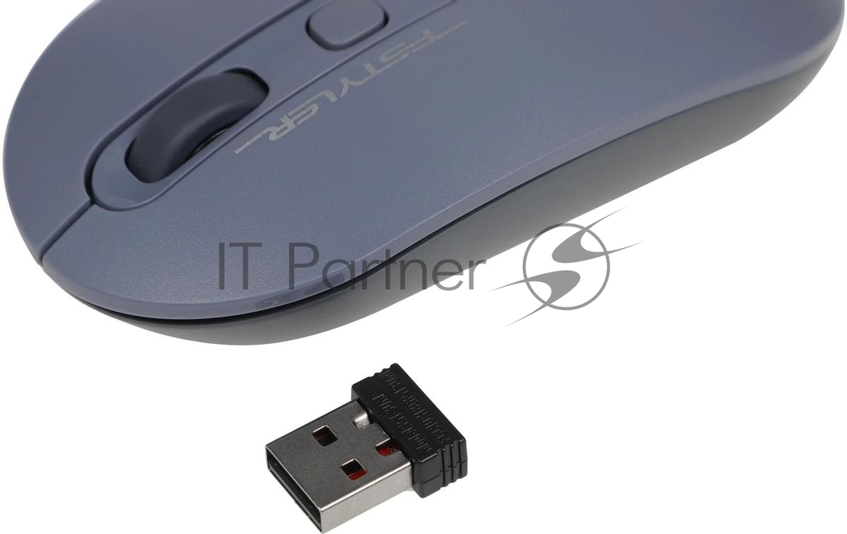Мышь беспроводная A4Tech Fstyler FG20 пепельный/синий, 2000 dpi, радиоканал, USB, кнопки - 4