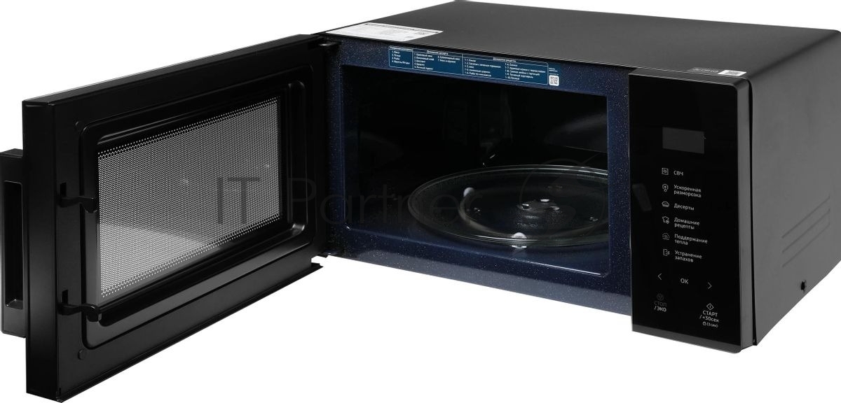Микроволновая печь Samsung MS23T5018AK/BW черный, 23 л, 800 Вт, переключатели - сенсор