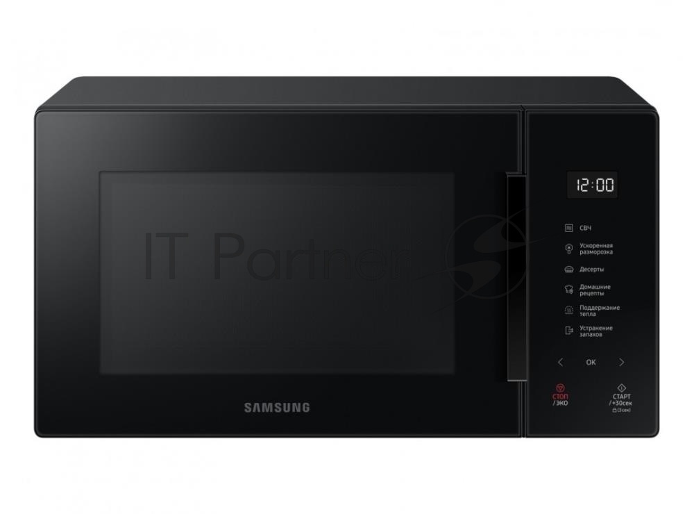Микроволновая печь Samsung MS23T5018AK/BW черный, 23 л, 800 Вт, переключатели - сенсор