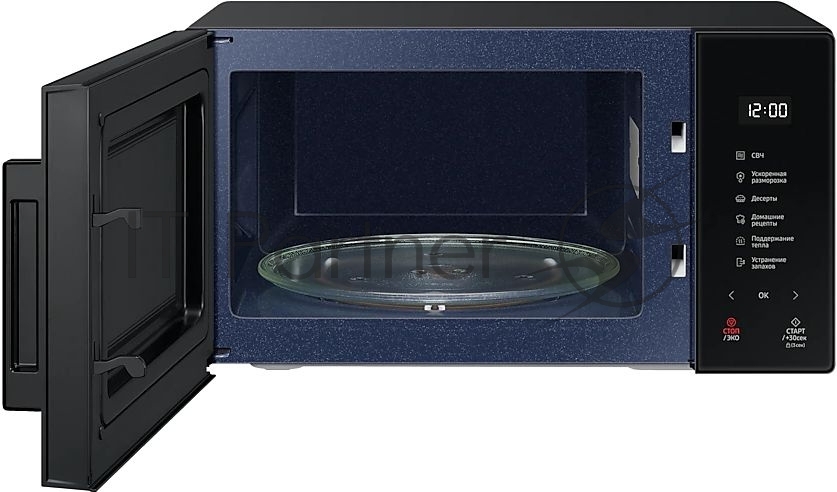 Микроволновая печь Samsung MS23T5018AK/BW черный, 23 л, 800 Вт, переключатели - сенсор