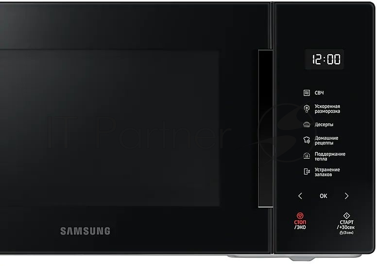 Микроволновая печь Samsung MS23T5018AK/BW черный, 23 л, 800 Вт, переключатели - сенсор