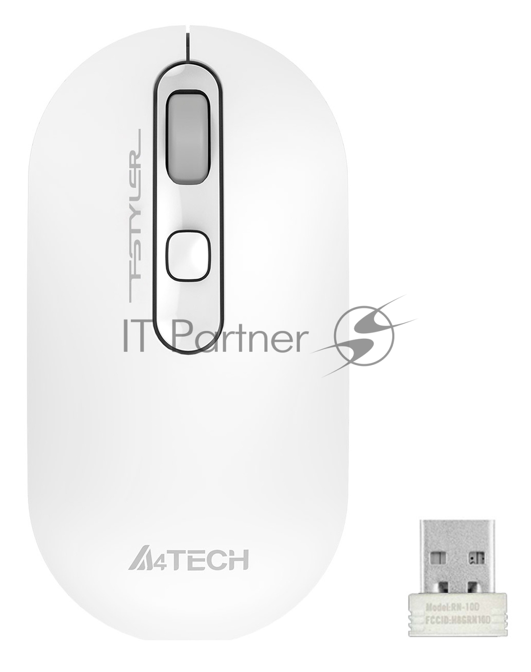 Мышь беспроводная A4Tech Fstyler FG20 белый, 2000 dpi, радиоканал, USB, кнопки - 4
