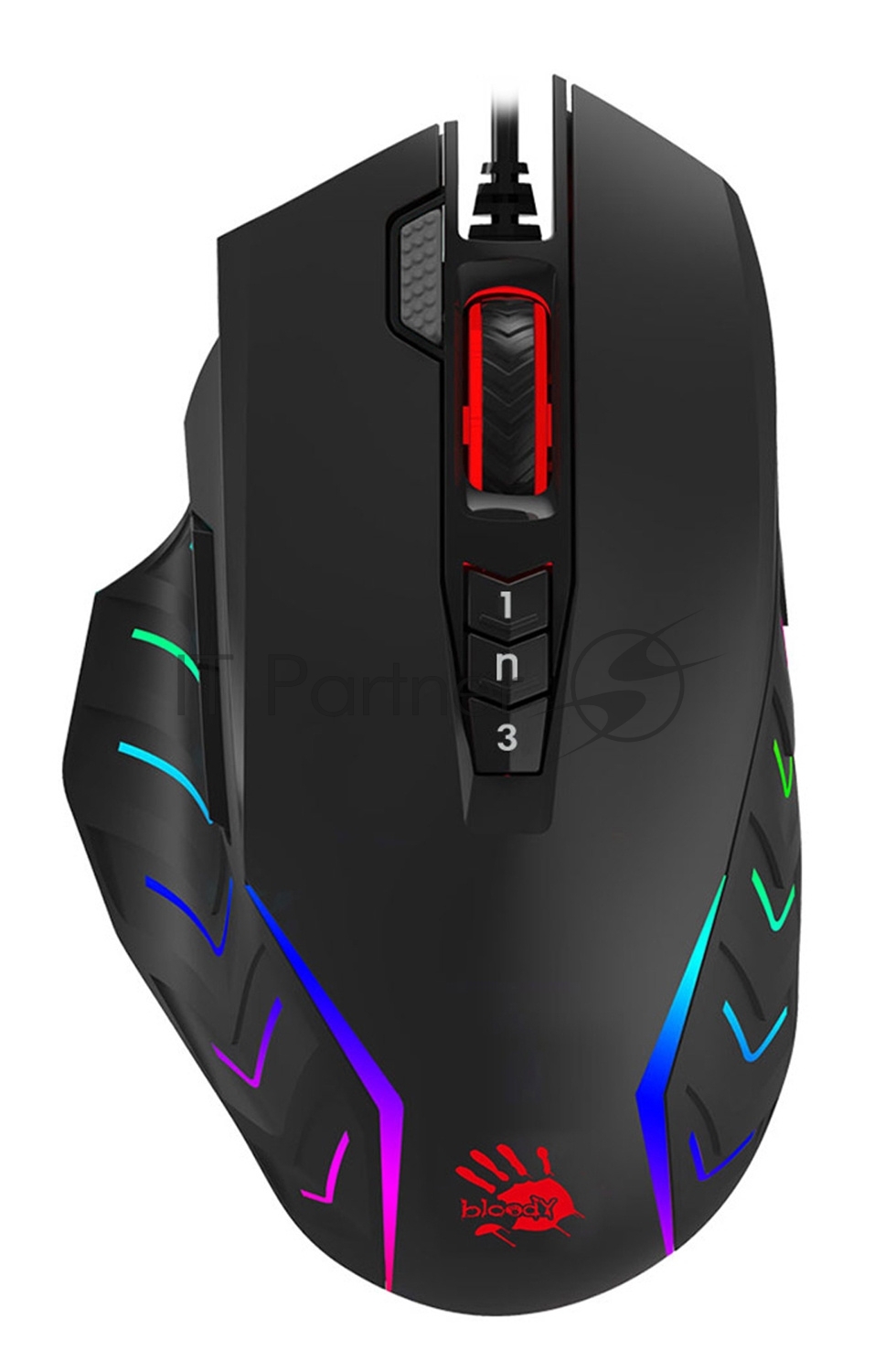 Мышь проводная A4Tech Bloody J95s черный, 8000 dpi, USB, кнопки - 9