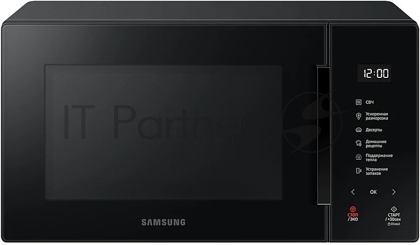 Микроволновая печь Samsung MS23T5018AK/BW черный, 23 л, 800 Вт, переключатели - сенсор