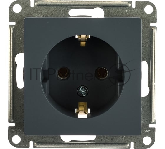 Механизм розетки 1-м СП AtlasDesign 16А IP20 с заземл. грифель