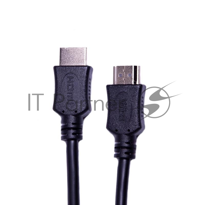 Кабель HDMI C-HM-HM-5M Wize, 5 м, v.2.0, 19M/19M, позол.разъемы, экран, черный, пакет