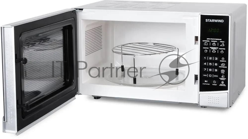 Микроволновая печь Starwind SMW2820 серебристый/черный, 20 л, 700 Вт, переключатели - сенсор