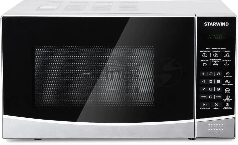 Микроволновая печь Starwind SMW2820 серебристый/черный, 20 л, 700 Вт, переключатели - сенсор