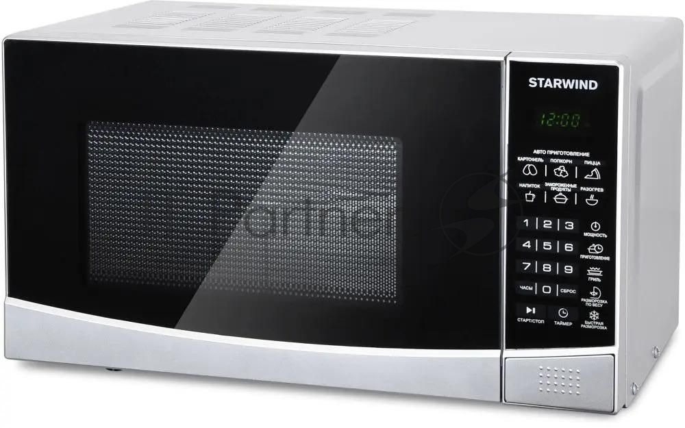 Микроволновая печь Starwind SMW2820 серебристый/черный, 20 л, 700 Вт, переключатели - сенсор