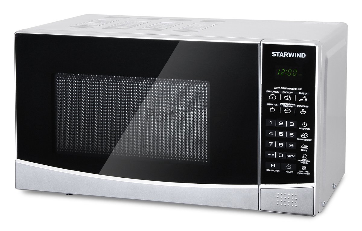 Микроволновая печь Starwind SMW2820 серебристый/черный, 20 л, 700 Вт, переключатели - сенсор