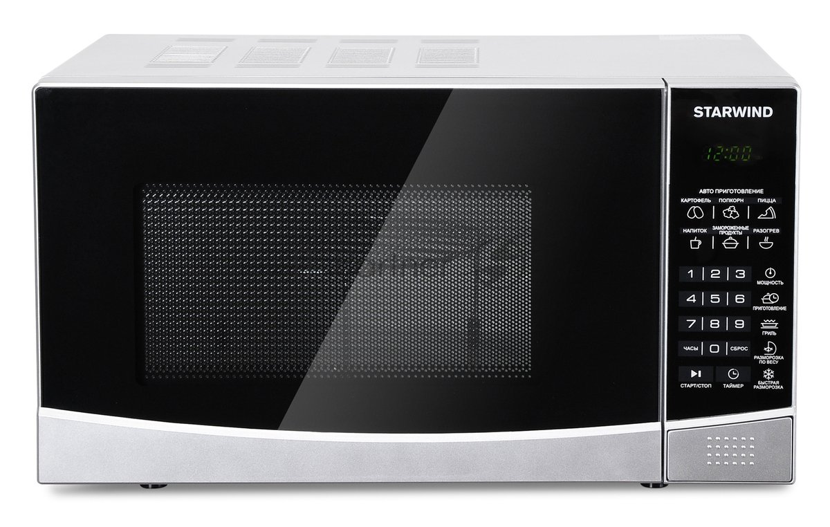 Микроволновая печь Starwind SMW2820 серебристый/черный, 20 л, 700 Вт, переключатели - сенсор
