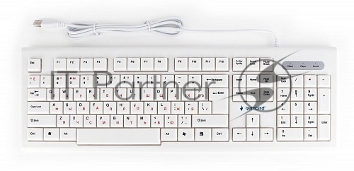 Клавиатура проводная Gembird KB-8354U, USB, бежевый/белый