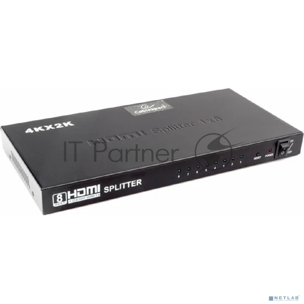 Разветвитель HDMI Cablexpert DSP-8PH4-03, HD19F/8x19F, 1 компьютер => 8 мониторов, Full-HD, 3D, 1.4v, каскадируемый
