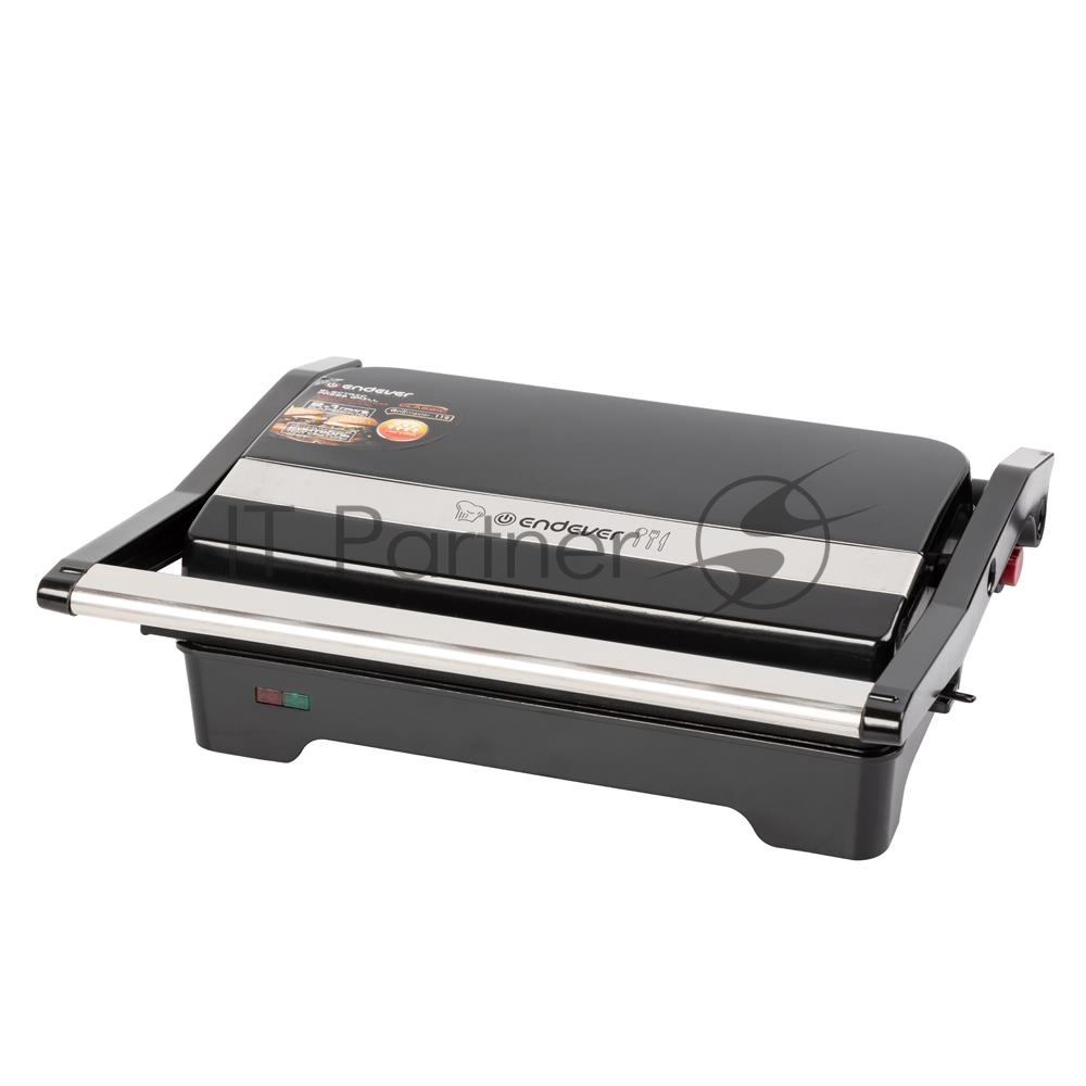 Гриль-пресс электрический Endever Grillmaster 119, черный/металлик