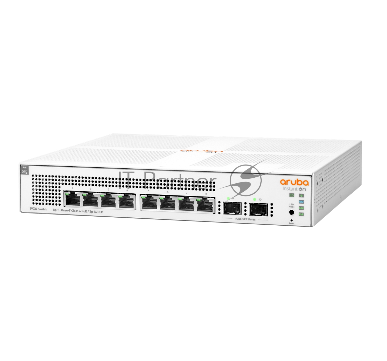 Коммутатор Настраиваемый (Smart) HPE - 1930 8G Class4 PoE 2SFP, Layer 2, 8-PoE, 8-1GbE, 2-SFP, ROM-256MB, RAM-512MB, SNMP, Web, в стойку, белый, JL681A