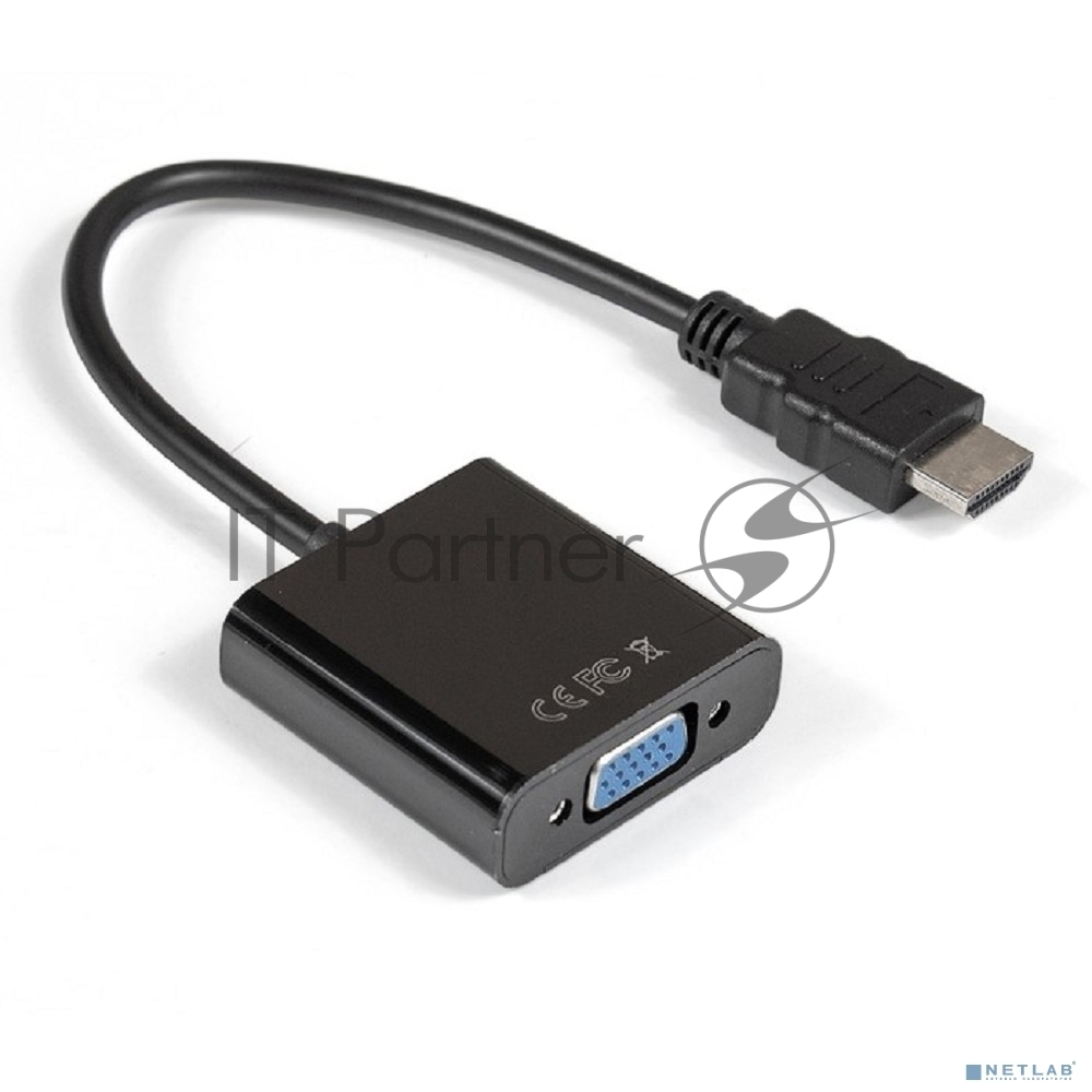 Exegate EX284926RUS Кабель-переходник HDMI-VGA ExeGate EX-HDMIM-VGAF-0.15 (19M/15F, 0,15м)