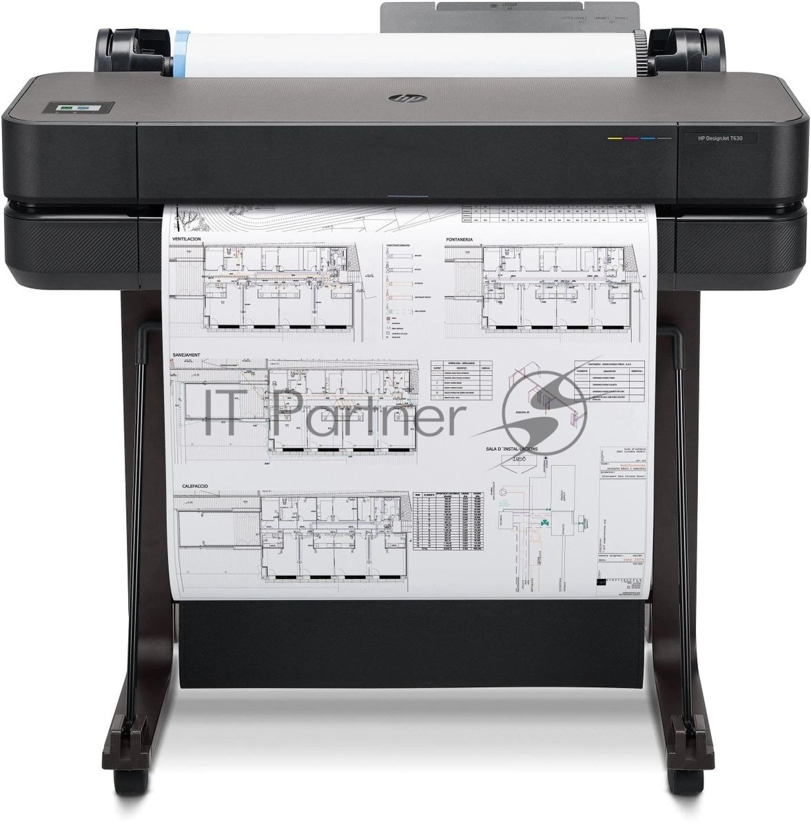 Плоттер струйный HP Designjet T630, A1, цветной, 24", 610 мм, 2400x1200 dpi, USB, Gigabit Ethernet, WiFi