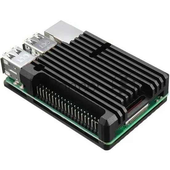 Корпус Raspberry ACD RA460, Для Raspberry Pi 3B/3B+, черный, металлический алюминиевый.