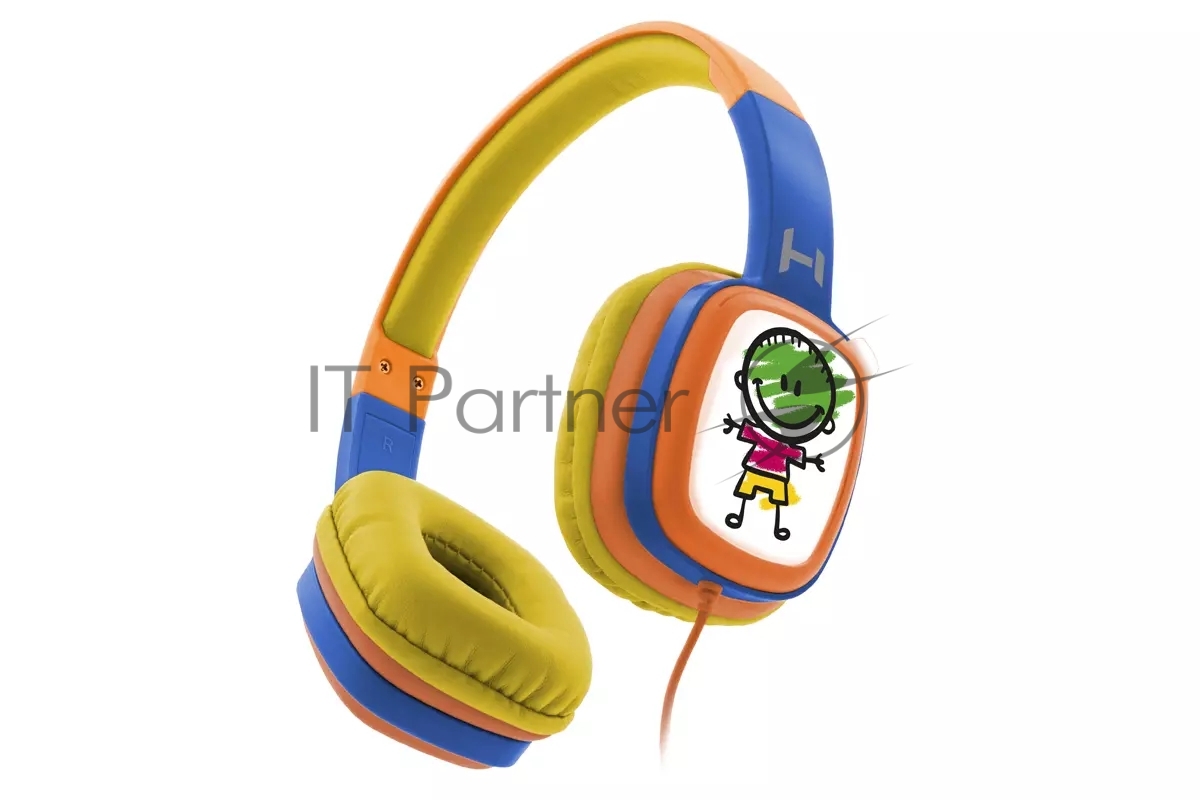 Проводные наушники Harper KIDS HN-302 оранжевый/синий, накладные, проводной